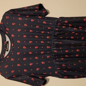 Tommyrot Hearts & Skulls Stretch Skater Dress Size L